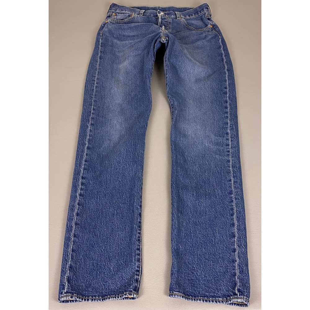 Levis Premium Jeans 501 93 Straight Leg Men's 33x34 Blue Medium Wash Button Fly